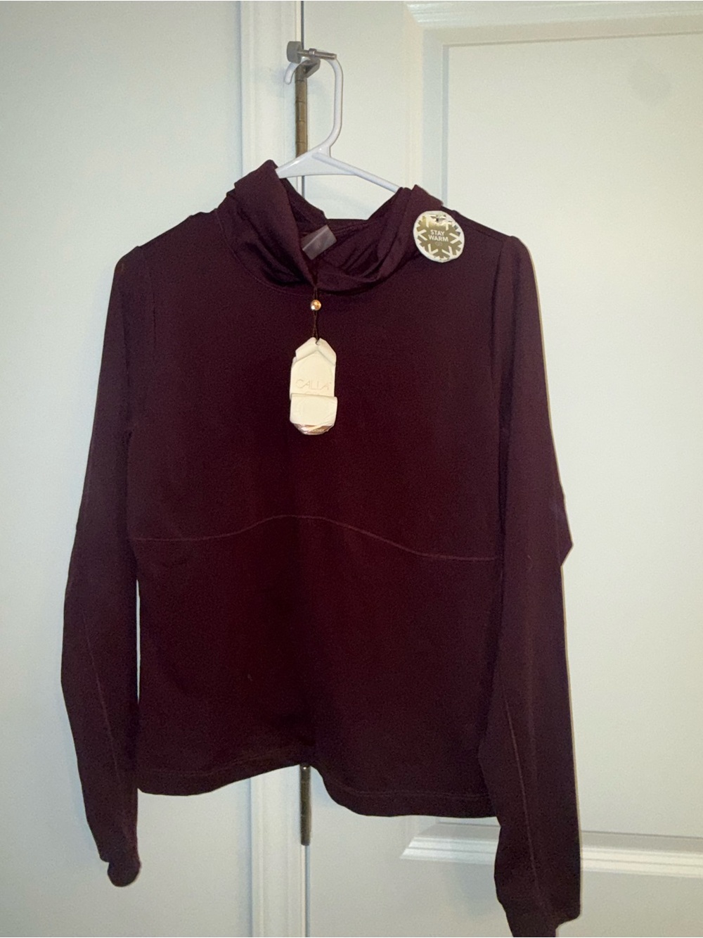 CALIA by Carrie Underwood Burgundy Funnel Neck Pullover